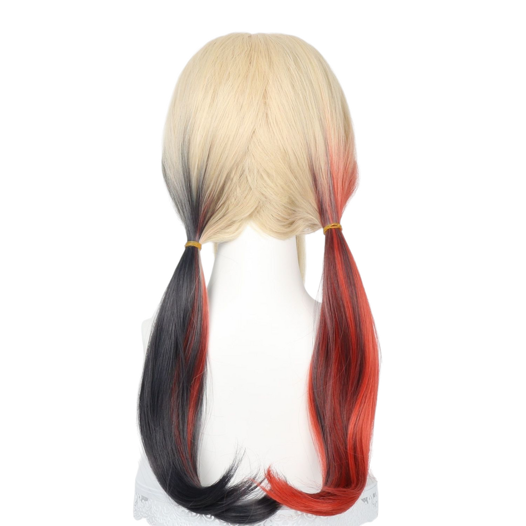White Smoke Harley Quinn Cosplay Wig - Chaotic Antihero (Gradient Twin Tails) (FEVERCOS) joker