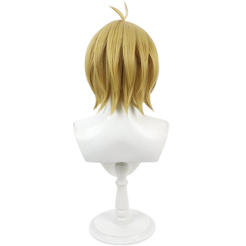 White Smoke Shin Asakura Cosplay Wig - Sakamoto Days (Golden Yellow Short Scalp) (FEVERCOS)