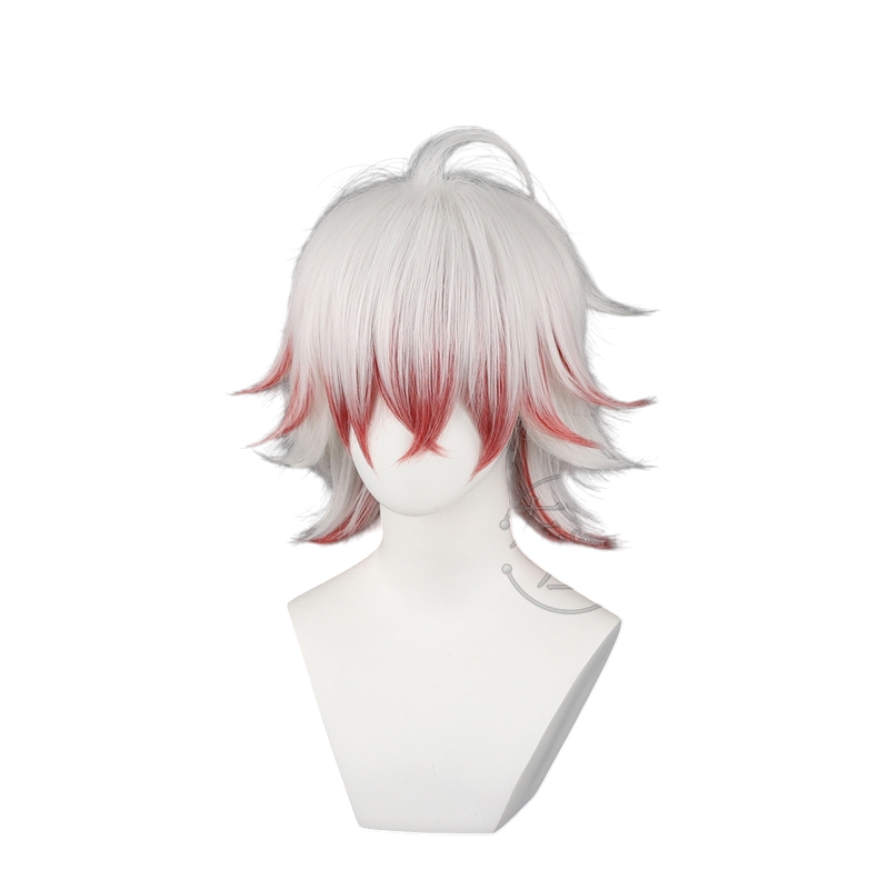 White Smoke Emil / Patient (Rare Case COA) Cosplay Wig - Identity V (White Layered Red) (FEVERCOS)