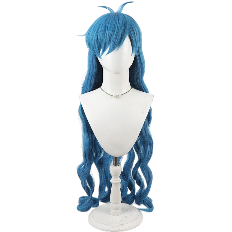 White Smoke Hanon Hosho Cosplay Wig - Mermaid Melody Pichi Pichi Pitch (Aqua Blue Curly) (FEVERCOS)
