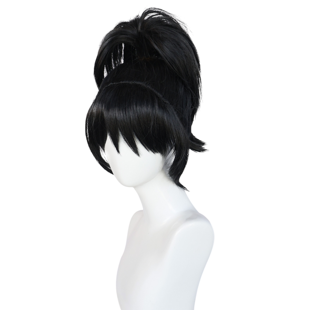 Black Lydia Deetz (Red Wedding) Cosplay Wig - Beetlejuice (Black Spiky Bangs) (FEVERCOS)