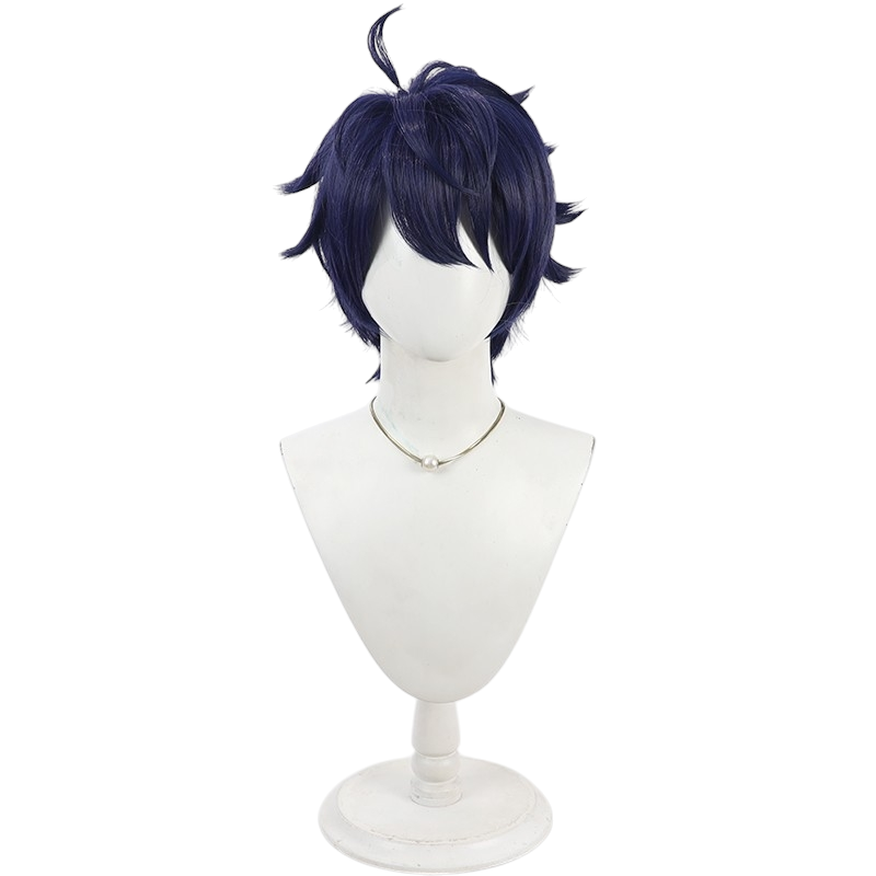 White Smoke Shiki Ichinose Cosplay Wig - Tougen Anki (Dark Blue Teased Flipped) (FEVERCOS)