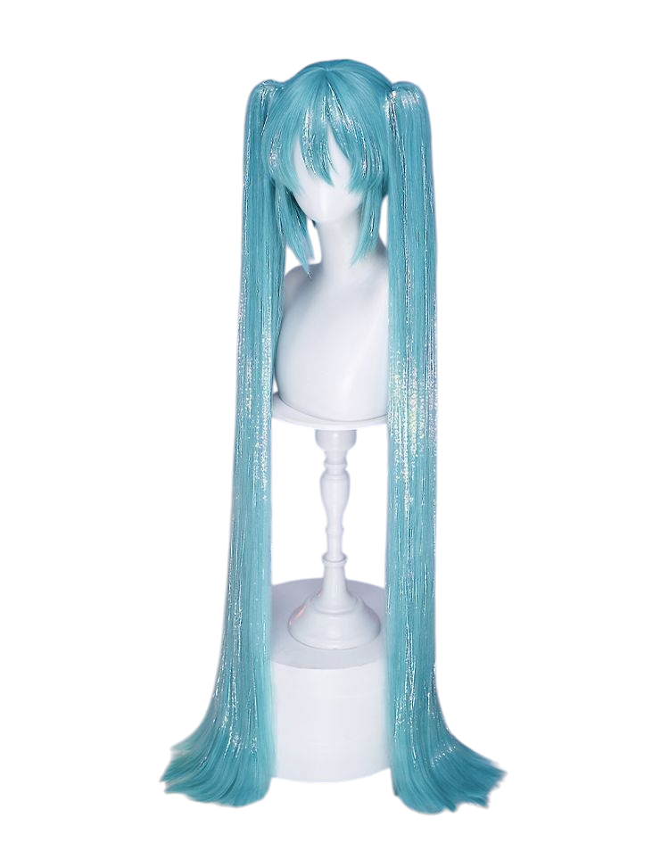 White Smoke Hatsune Miku (Holographic Silk Ver.) Cosplay Wig - Vocaloid (100cm Micro-Crimped Laser Tinsel) (FEVERCOS)