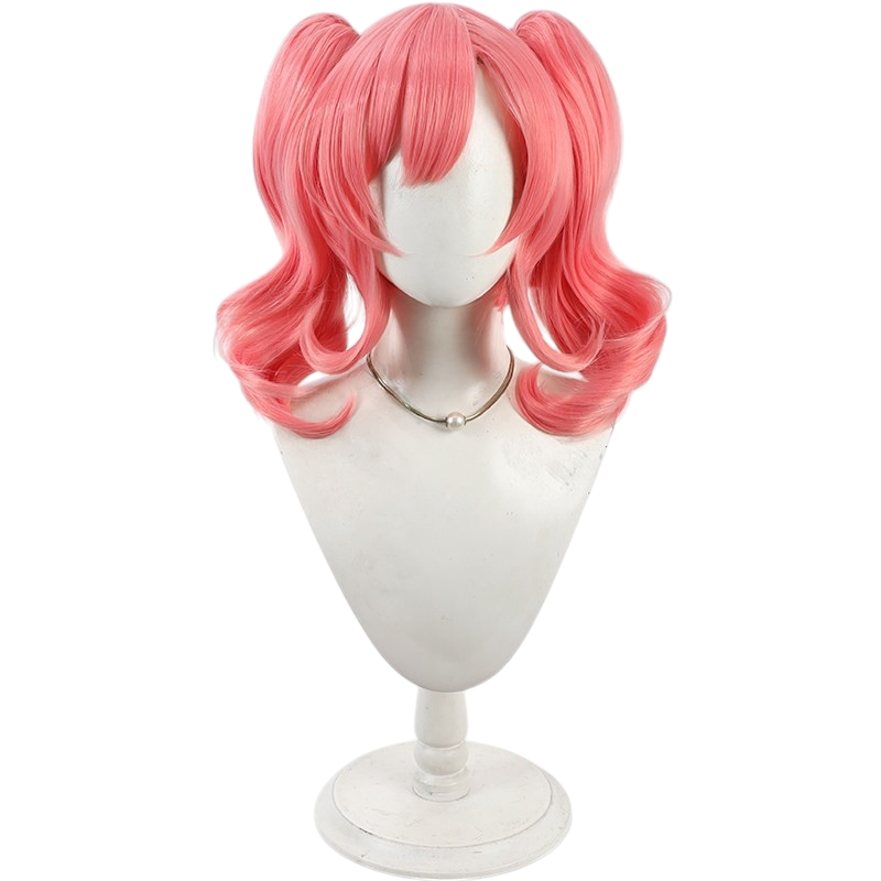 White Smoke Makina Nakajima Cosplay Wig - Macross Delta (Pink Twin Buns) (FEVERCOS)