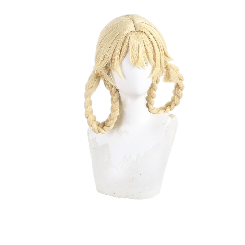 White Smoke Yaxda Cosplay Wig - Genshin Impact (Blonde Twin Braids Scalp) (FEVERCOS)