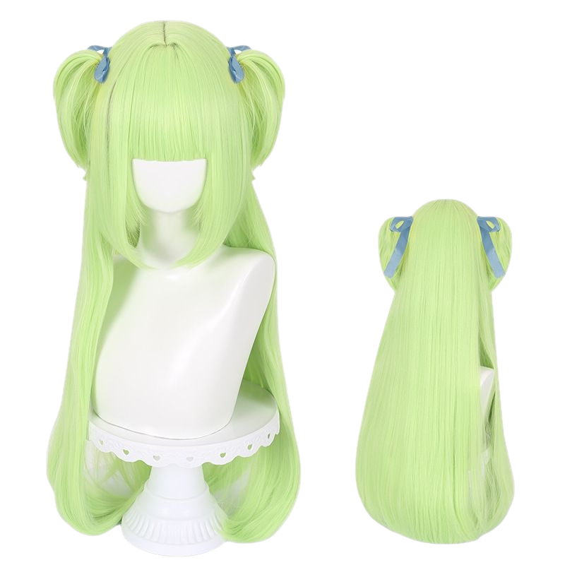 White Smoke Murasame Cosplay Wig - Senren * Banka (Cyan Twin Tails Scalp) (FEVERCOS)