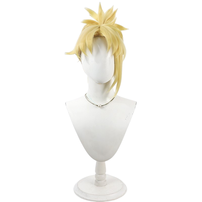 Light Gray Takamaru Saito Cosplay Wig - Nintama Rantaro (Blonde/Orange Fluffy) (FEVERCOS)