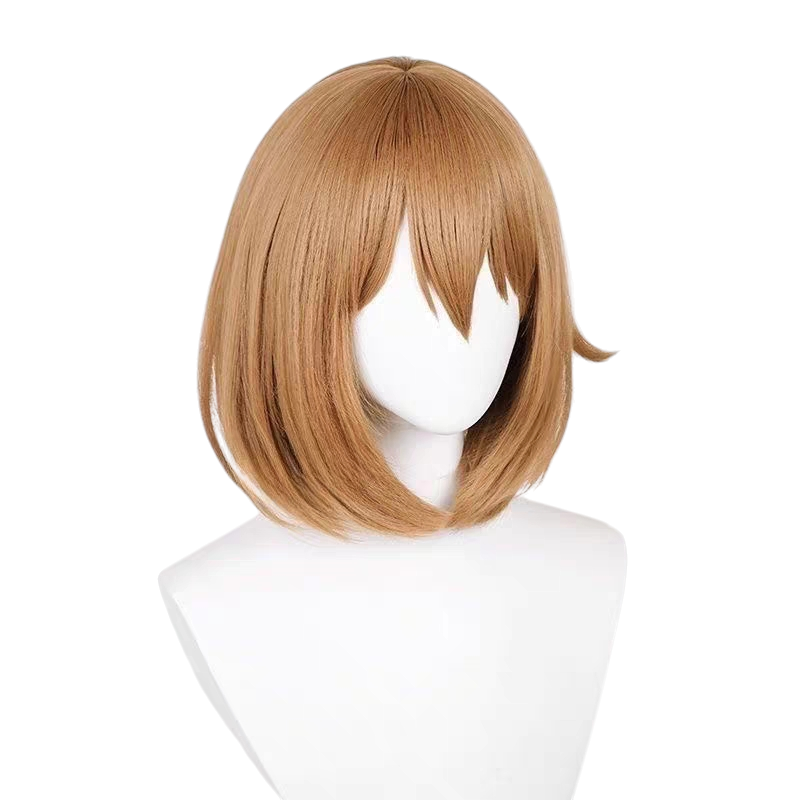 White Smoke Yui Hirasawa Cosplay Wig - K-ON! (Brown Bob Styled) (FEVERCOS)