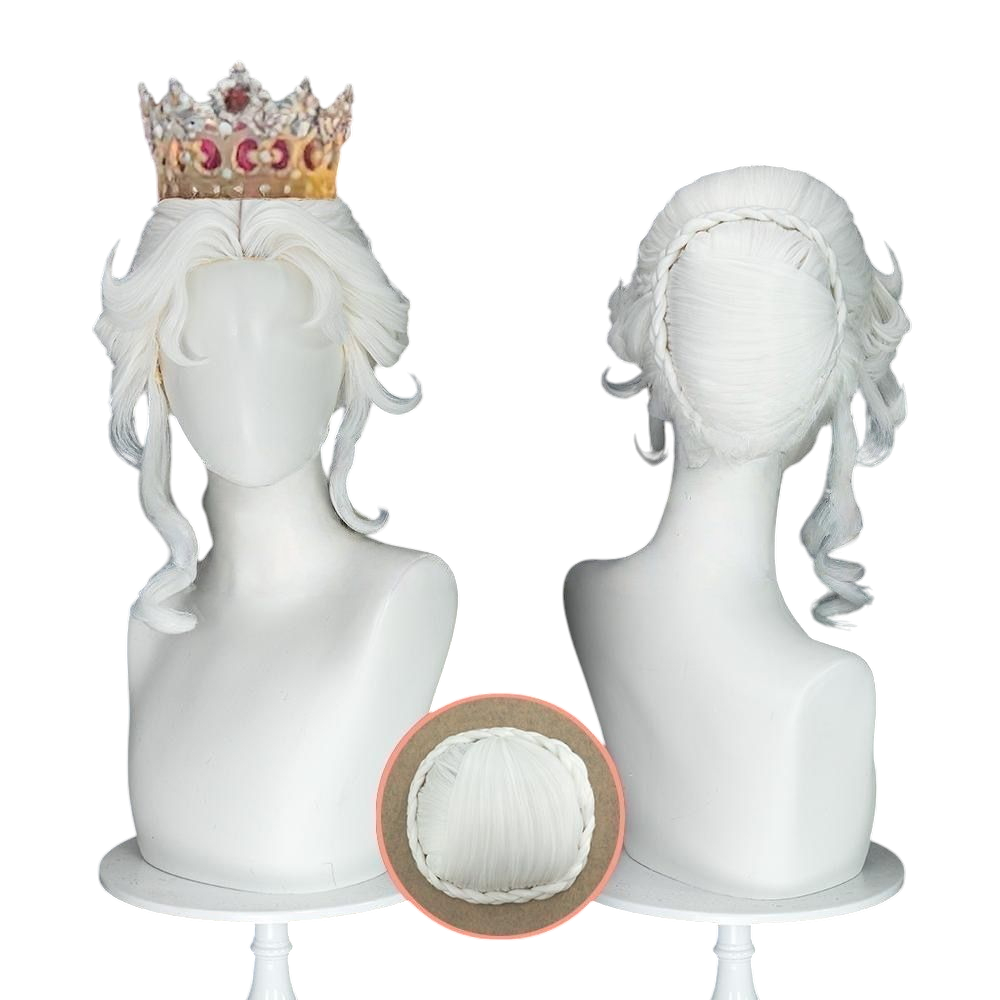 White Smoke Bloody Queen Mary Cosplay Wig - Identity V (Image of Hope White Buns) (FEVERCOS)