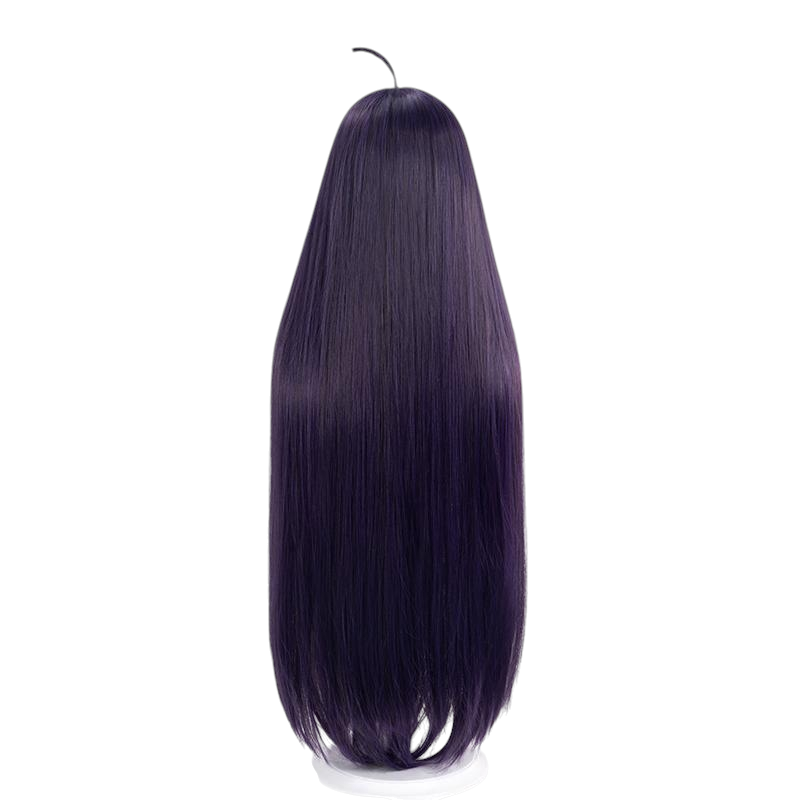 White Smoke Albedo Cosplay Wig - Overlord (Black-Purple Ahoge Long Straight) (FEVERCOS)