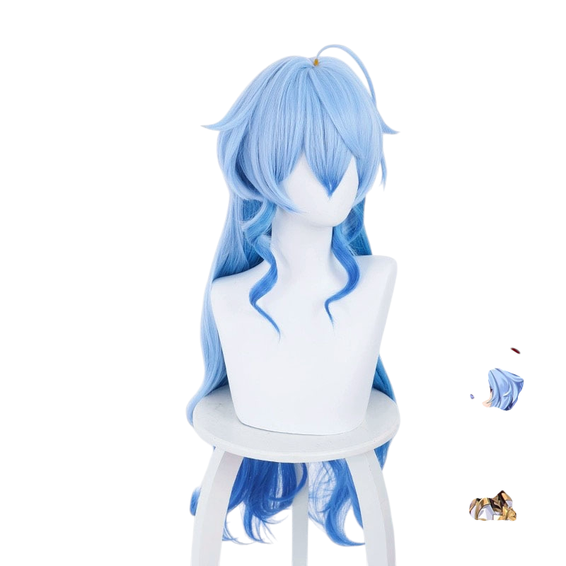 White Smoke Ganyu (Integrated Tail Premium) Cosplay Wig - Genshin Impact (Blue Gradient) (FEVERCOS)