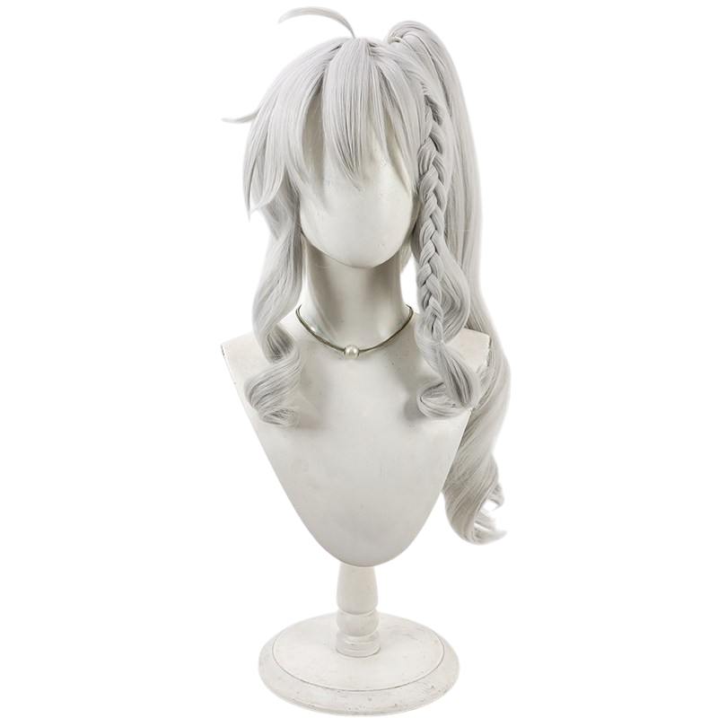 White Smoke Sora Niimi Cosplay Wig - 9-nine- (Silver White Ponytail) (FEVERCOS)