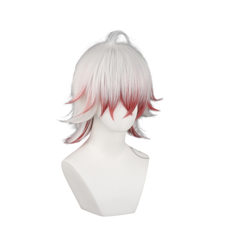 White Smoke Emil / Patient (Rare Case COA) Cosplay Wig - Identity V (White Layered Red) (FEVERCOS)