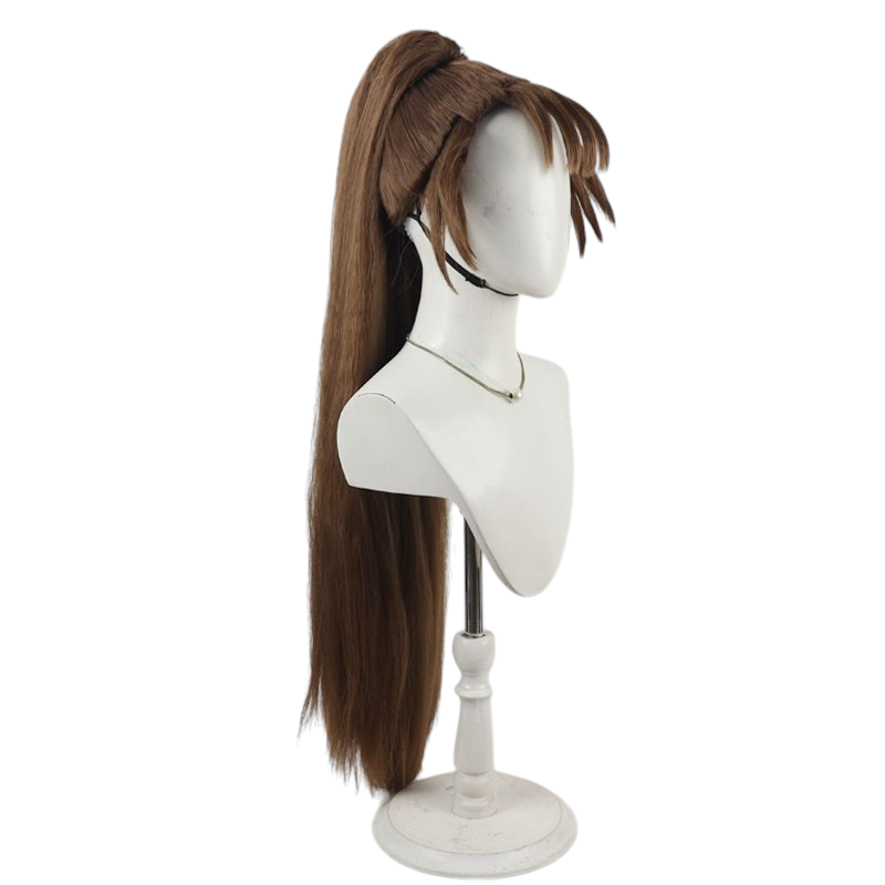 Light Gray Kanemon Ohama Cosplay Wig - Nintama Rantaro (Black Volumized Ponytail) (FEVERCOS)