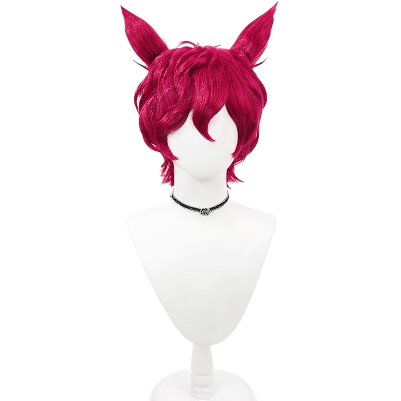 White Smoke Sett Cosplay Wig - Boyband Heartsteel (Rose Red Layered Curl) (FEVERCOS)