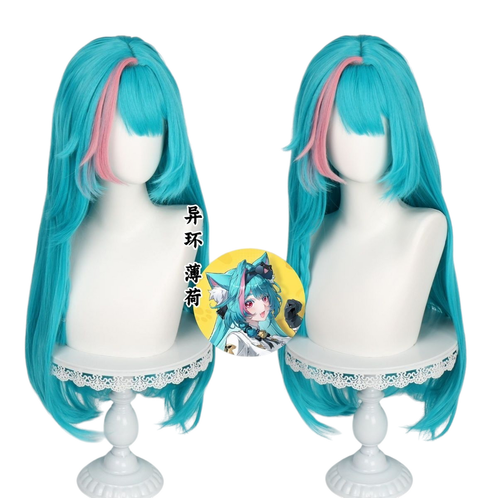 White Smoke Mint Cosplay Wig - Urban Anomaly (Pink Braided Rose Net) (FEVERCOS)