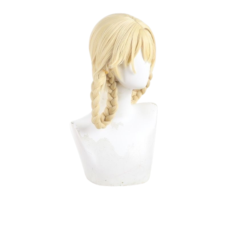 White Smoke Yaxda Cosplay Wig - Genshin Impact (Blonde Twin Braids Scalp) (FEVERCOS)