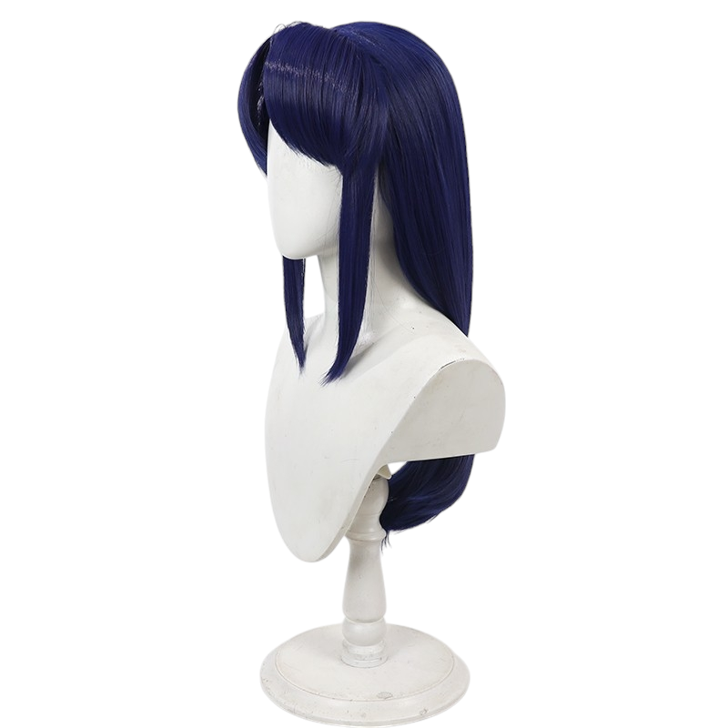 White Smoke Akane Tendo Cosplay Wig - Ranma 1/2 (Dark Blue Teased Middle Part) (FEVERCOS)