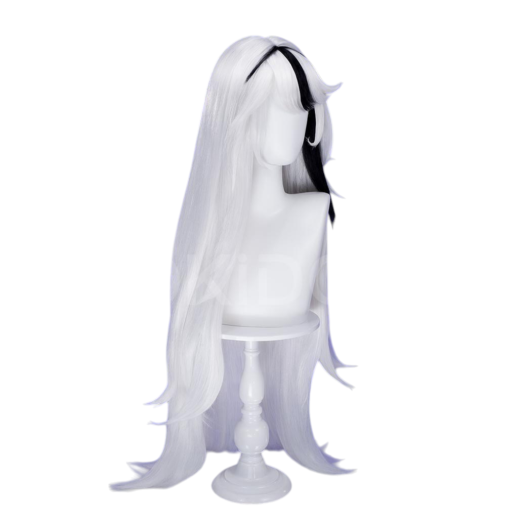White Smoke Loona Cosplay Wig - Helluva Boss (90cm Teased Roots Long) (FEVERCOS)