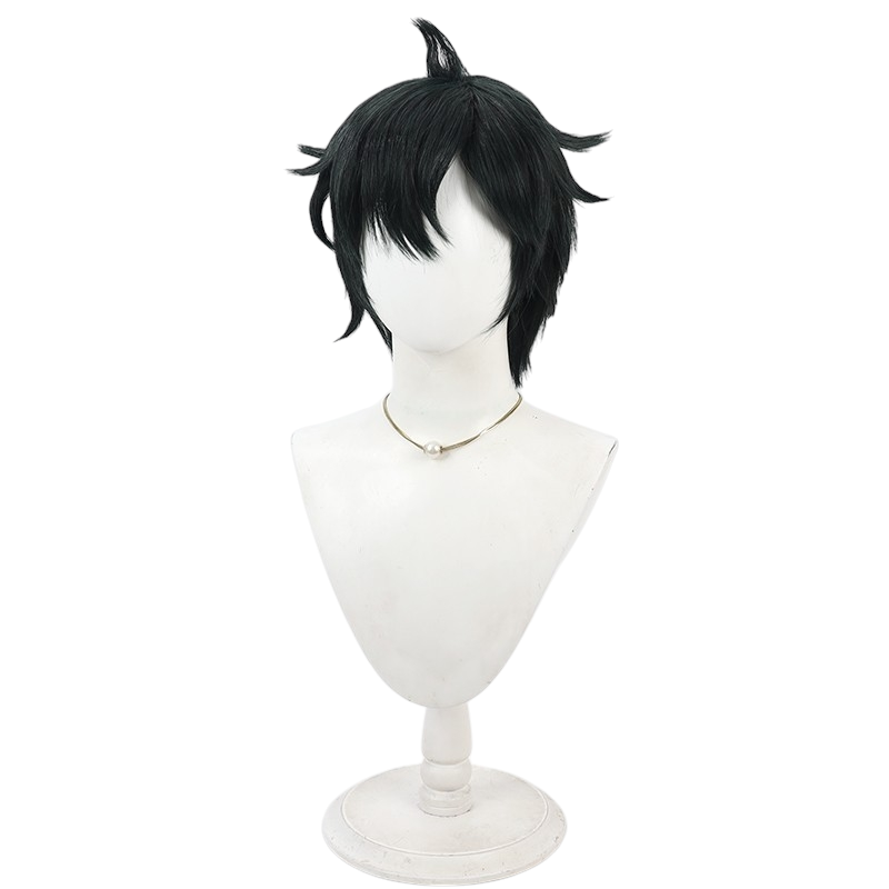 White Smoke Lighter Cosplay Wig - Zenless Zone Zero (Dark Green Teased Flipped) (FEVERCOS)
