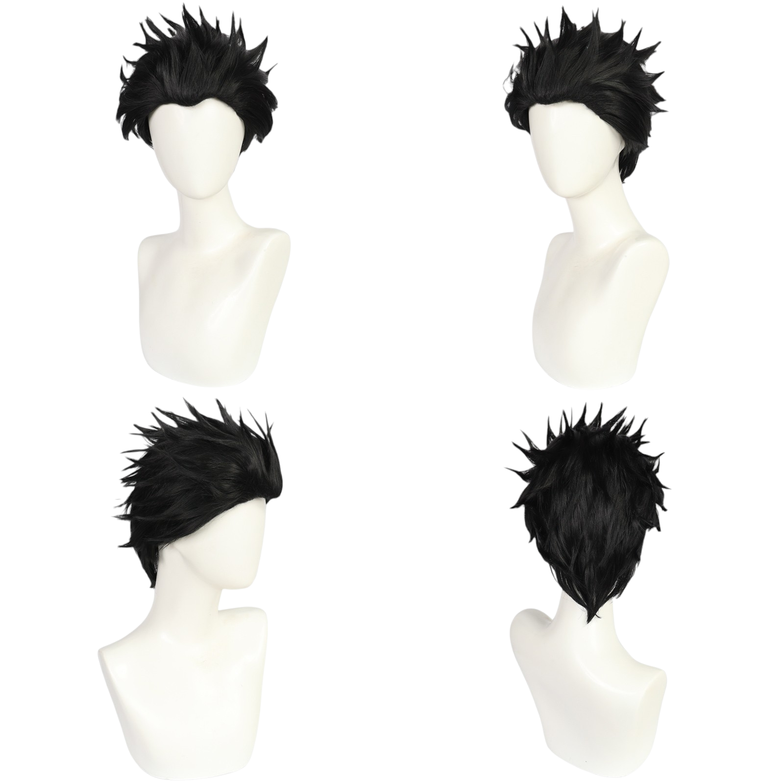 White Smoke Ryomen Sukuna (Megumi Form) Cosplay Wig - Jujutsu Kaisen (Black Spiky) (FEVERCOS)