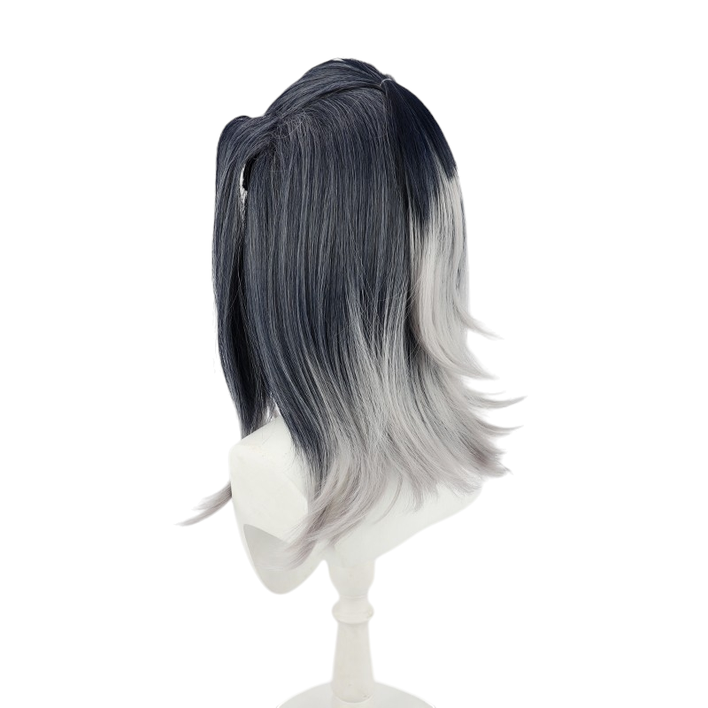 White Smoke Fade / Viper Style Cosplay Wig - Valorant (Black/Grey Widow's Peak Gradient) (FEVERCOS)