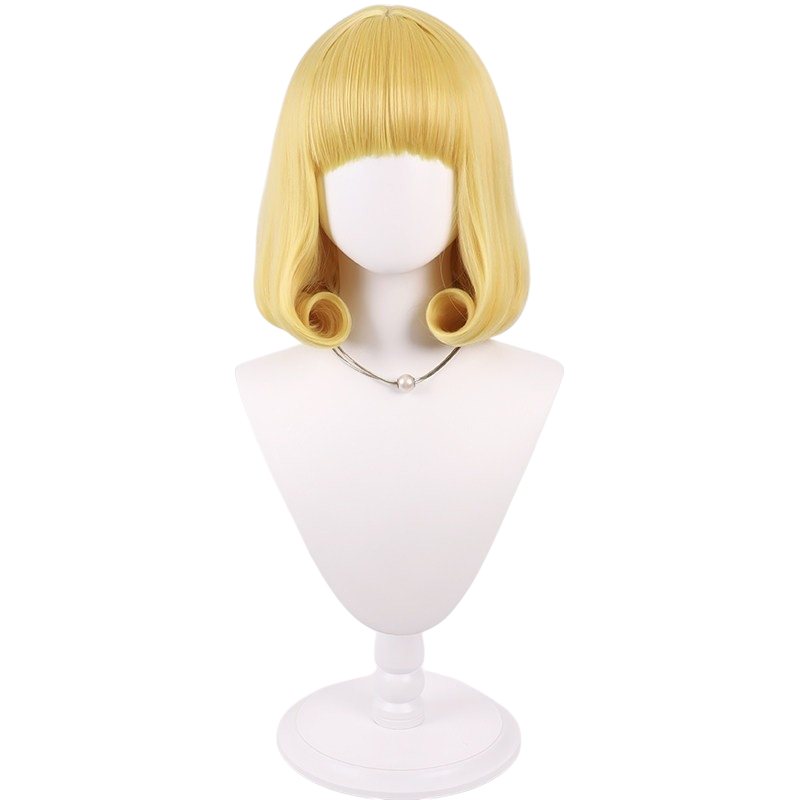 White Smoke Kurusu Hana Cosplay Wig - Sorcerer Battle Jujutsu Kaisen (Blonde Curly Simulation Scalp) (FEVERCOS)