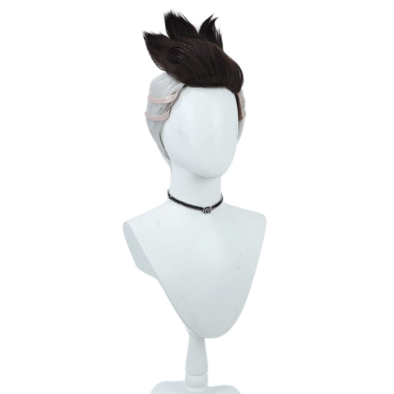 White Smoke David Martinez Cosplay Wig - Cyberpunk Edgerunners (Two-Tone Split) (FEVERCOS)