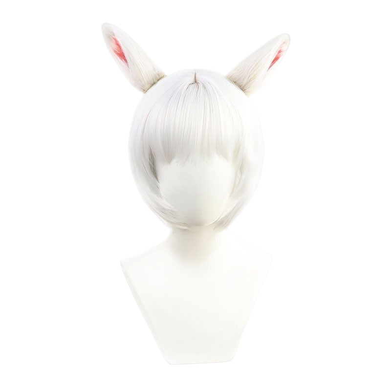 White Smoke Y'shtola Cosplay Wig - Final Fantasy XIV (White Short with Ears) (FEVERCOS)