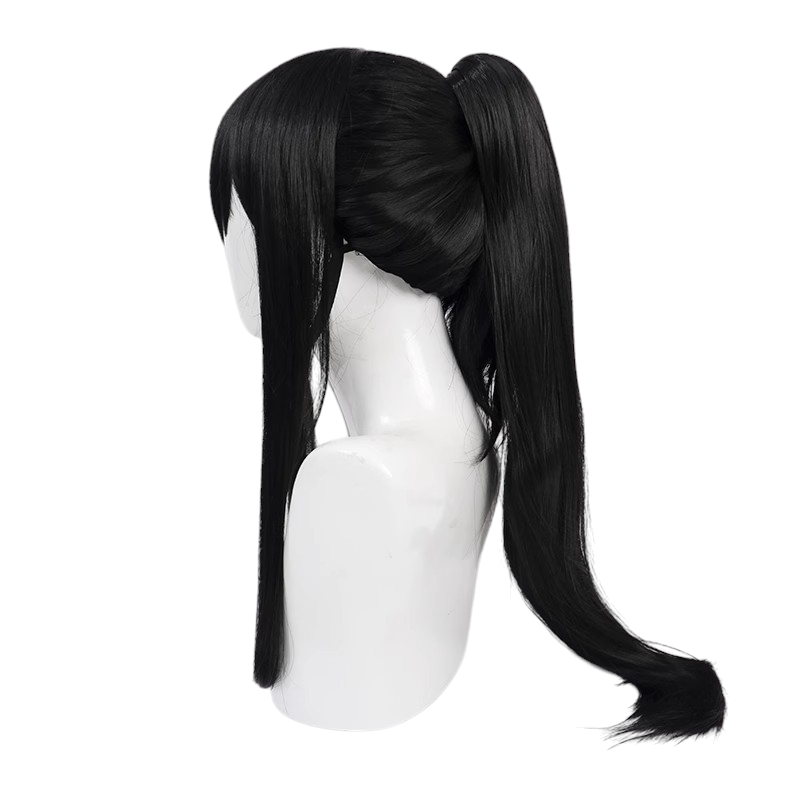 White Smoke Mina Ashiro Cosplay Wig - Kaiju No. 8 (Black Ponytail) (FEVERCOS)
