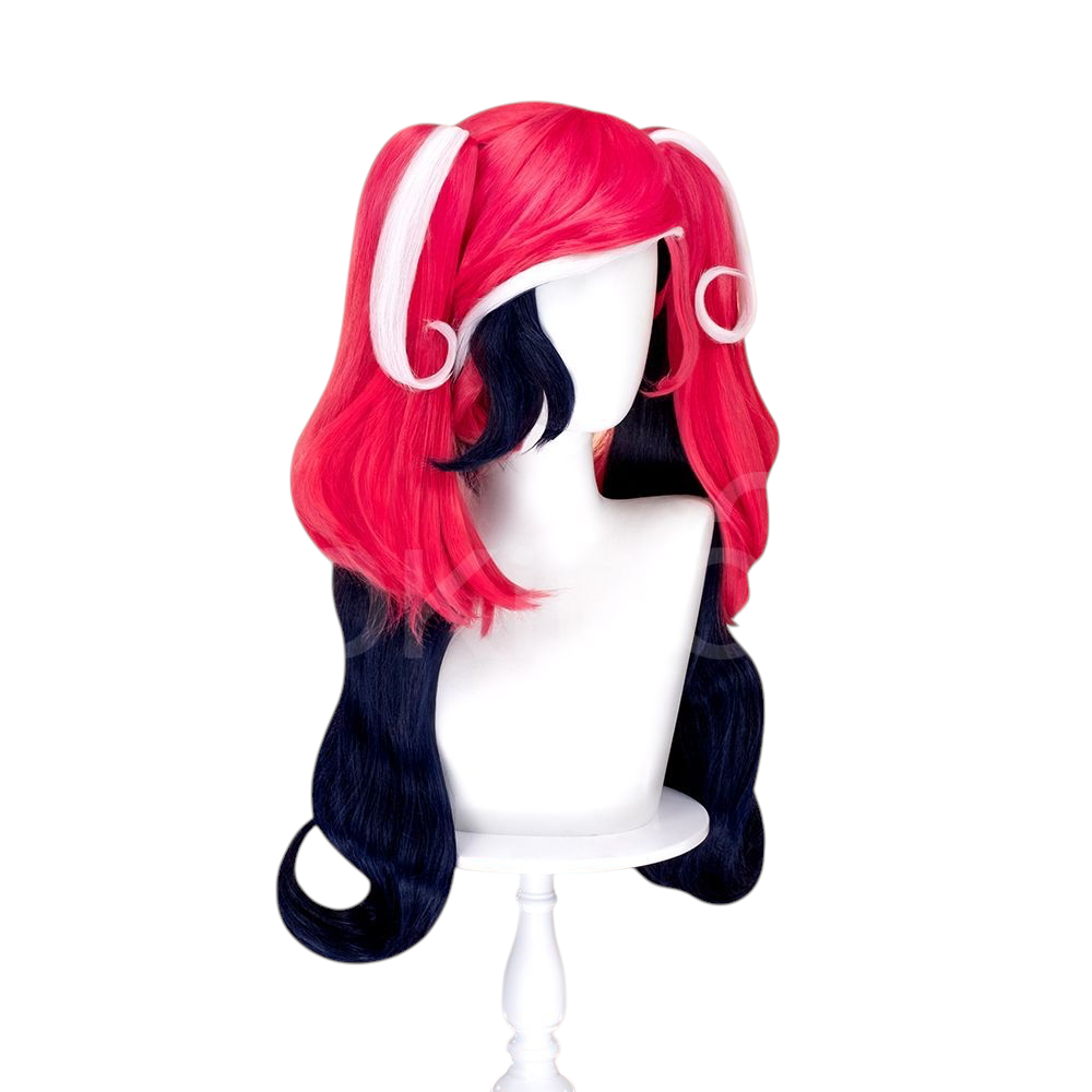 White Smoke Velvette (Twin Tails Ver.) Cosplay Wig - Hazbin Hotel (Micro-Crimped Detachable Tails) (FEVERCOS)