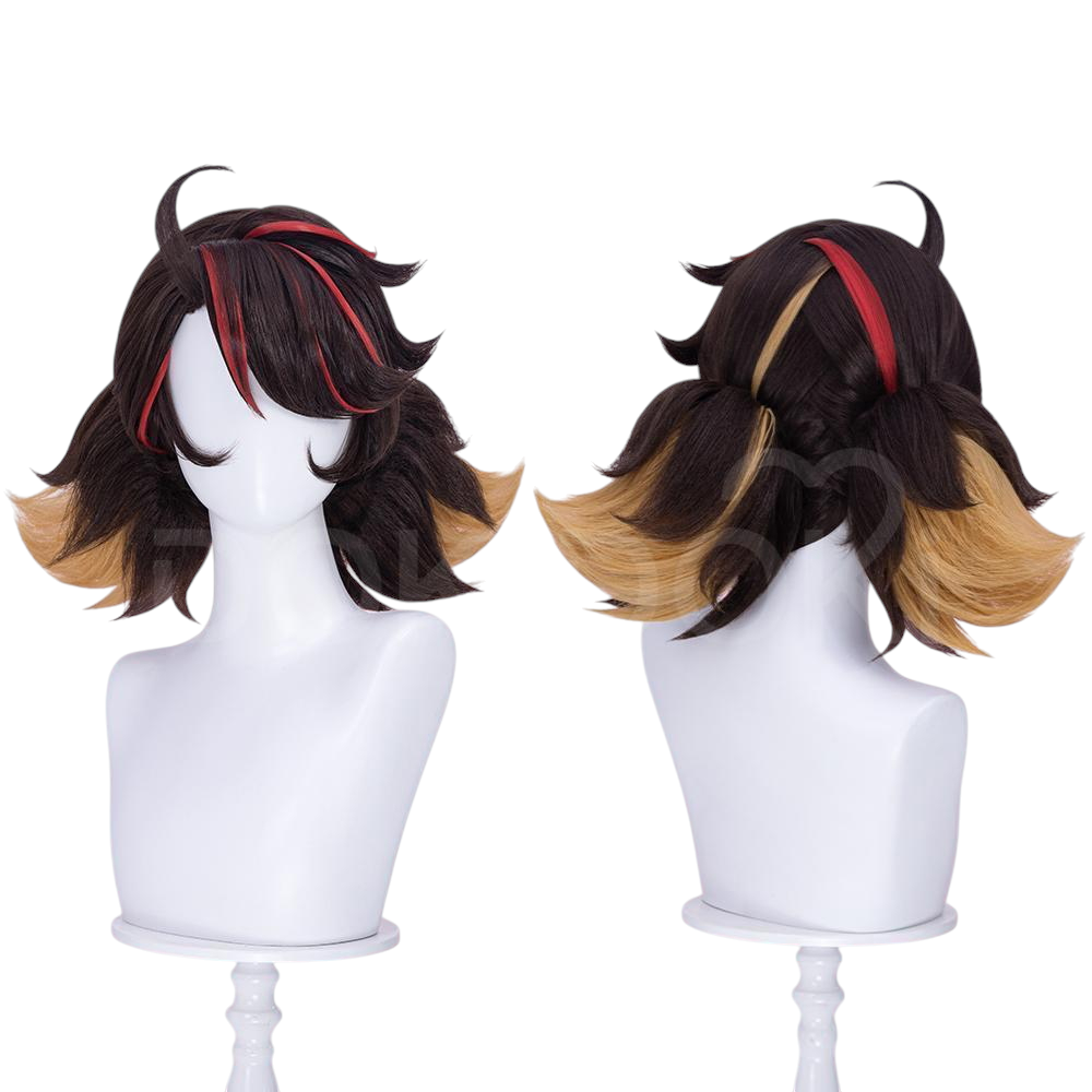 White Smoke Peni Parker Cosplay Wig - Marvel Rivals (Black Teased Roots Short) (FEVERCOS)