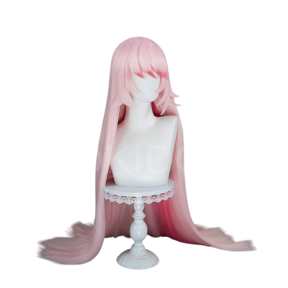White Smoke Verosika Mayday Cosplay Wig - Helluva Boss (Pink Wavy Long) (FEVERCOS)