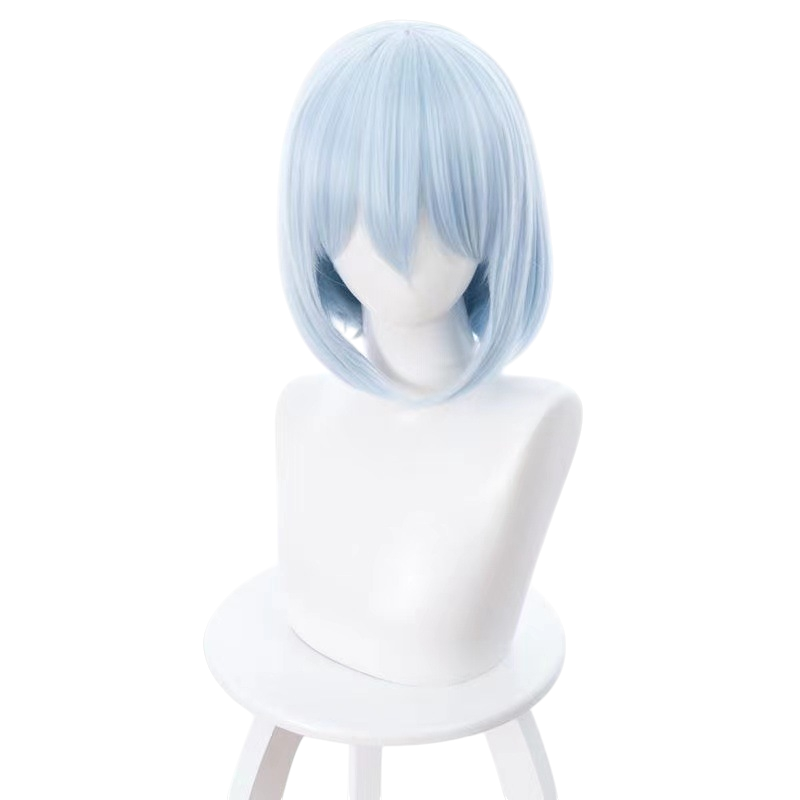 White Smoke Origami Tobiichi Cosplay Wig - Date A Live III (Light Blue Bob) (FEVERCOS)