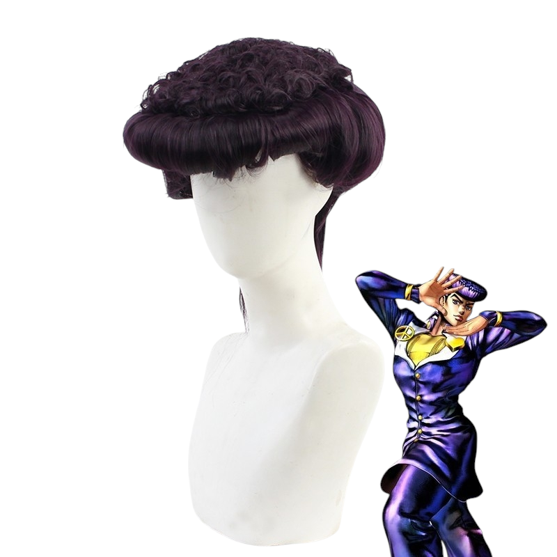 White Smoke Josuke Higashikata Cosplay Wig - JoJo (Deep Purple Pompadour) (FEVERCOS)