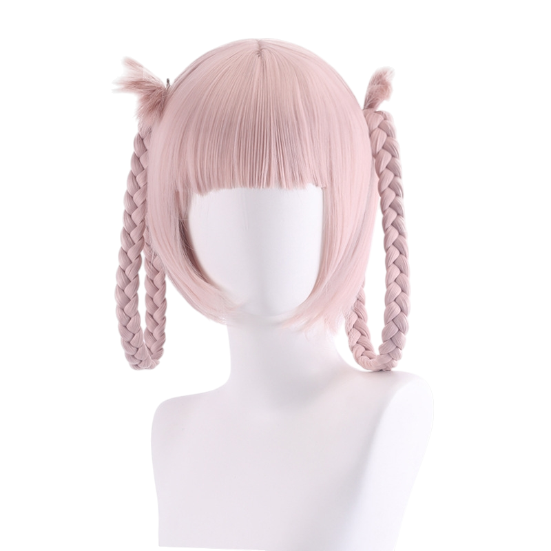 White Smoke Nazuna Nanakusa (Maid Ver.) Cosplay Wig - Call of the Night (Pink Blonde Braids) (FEVERCOS)