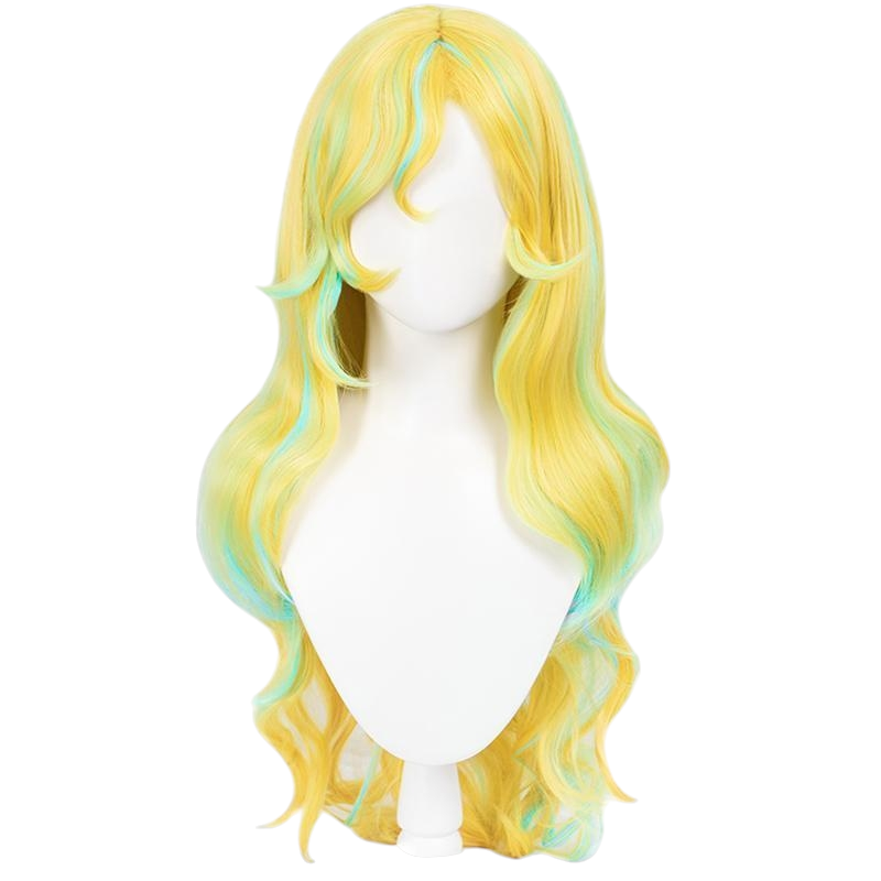 White Smoke Lagoona Blue Cosplay Wig - Monster High (Blonde with Teal Highlights) (FEVERCOS)