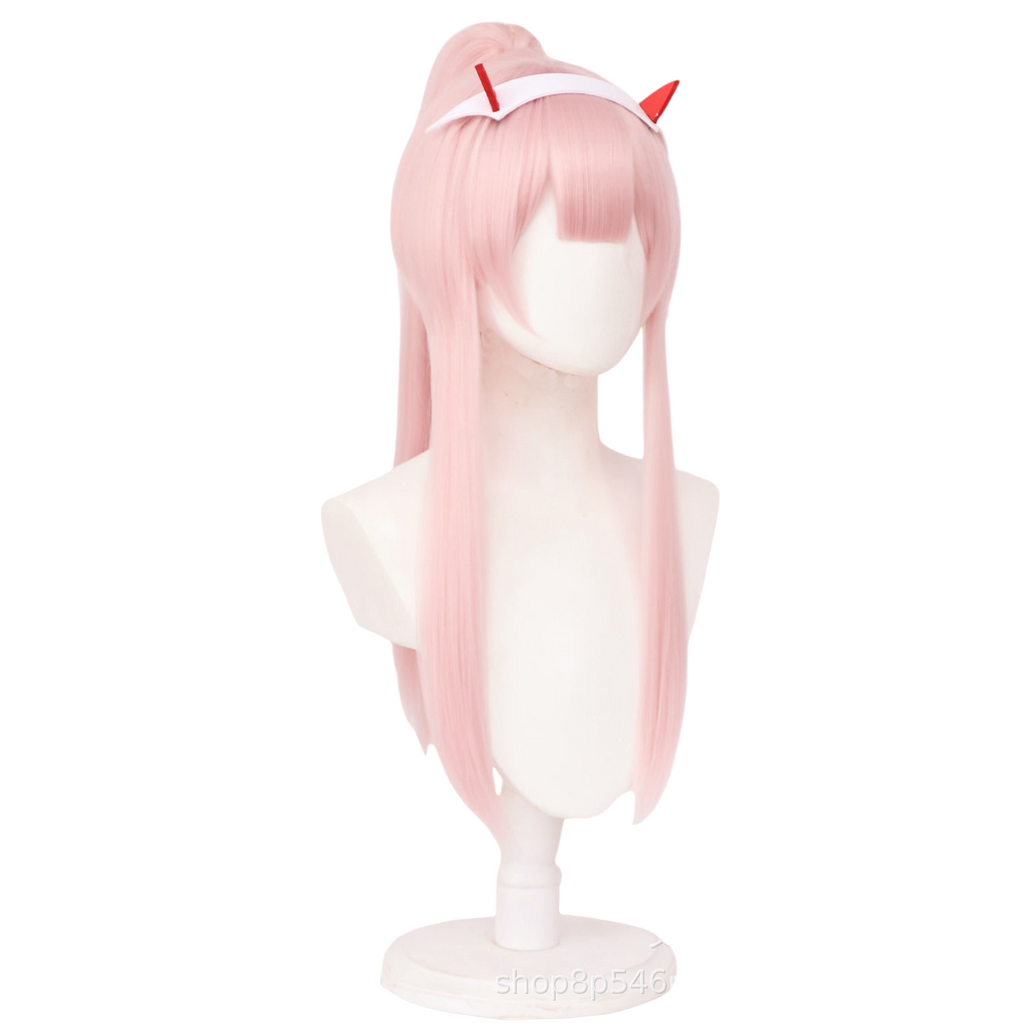 White Smoke Zero Two (02) Cosplay Wig - DARLING in the FRANXX (Pink Long Straight) (FEVERCOS)