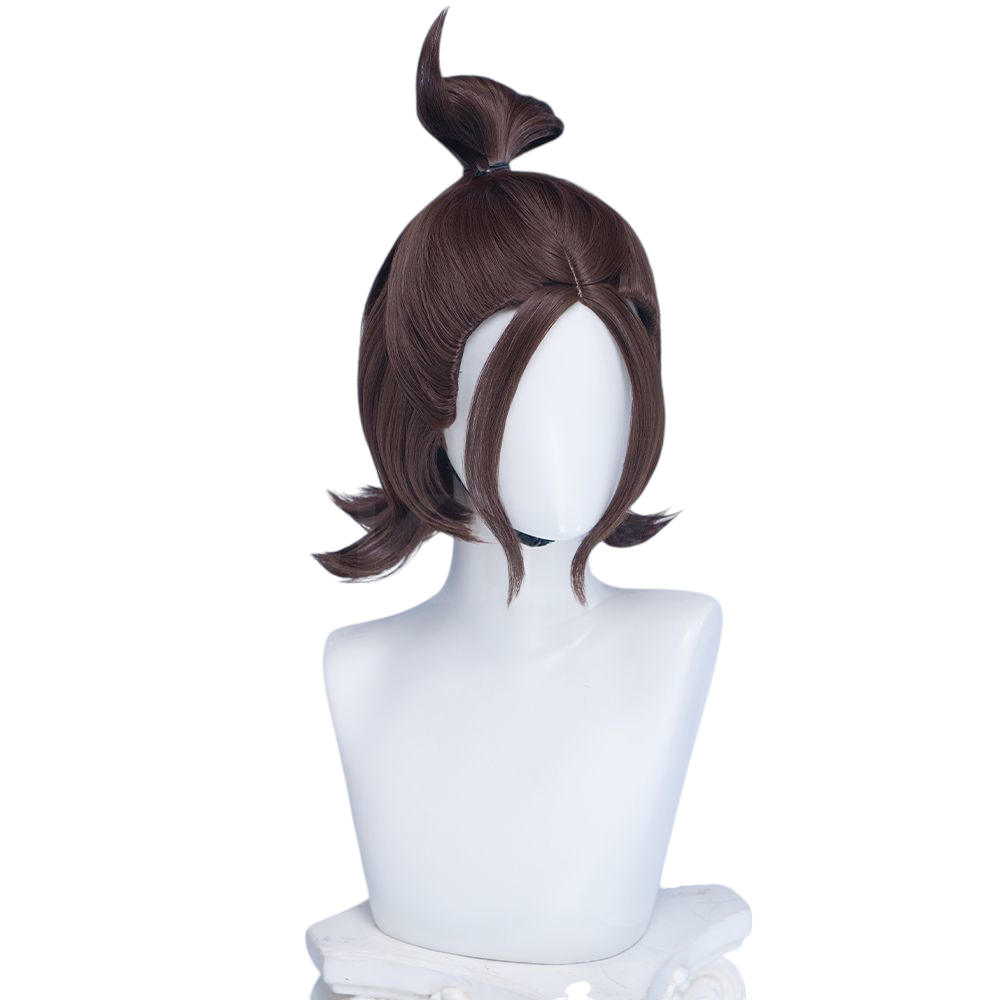 White Smoke Seisai Cosplay Wig - Pokemon Legends: Z-A (Brown Tied Up Scalp) (FEVERCOS)