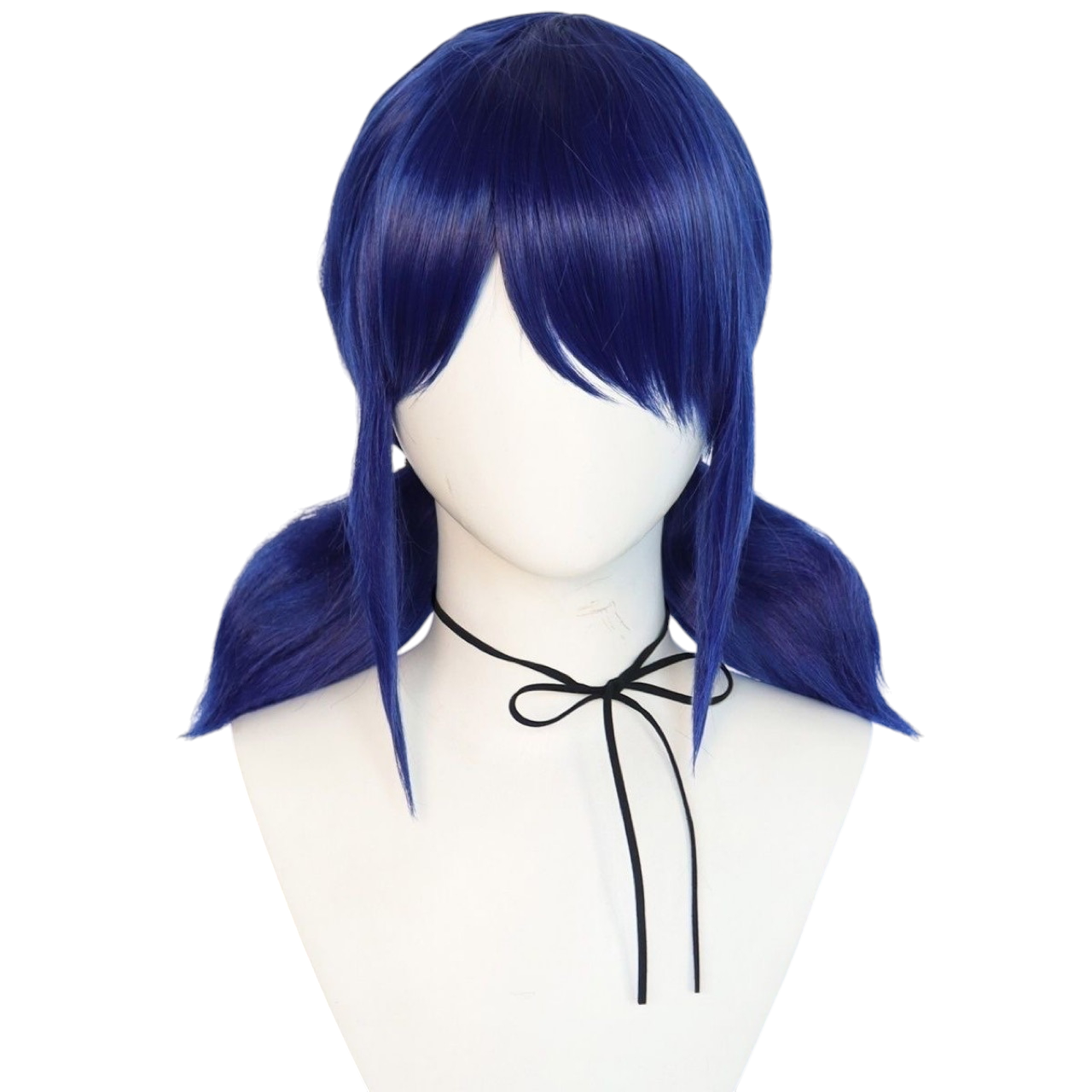 White Smoke Marinette Cosplay Wig - Miraculous Ladybug (Deep Blue Crimped Twin Tails) (FEVERCOS)