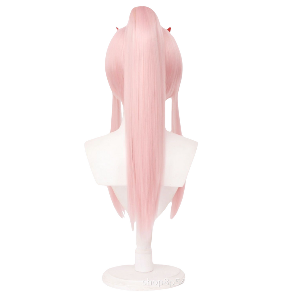 White Smoke Zero Two (02) Cosplay Wig - DARLING in the FRANXX (Pink Long Straight) (FEVERCOS)