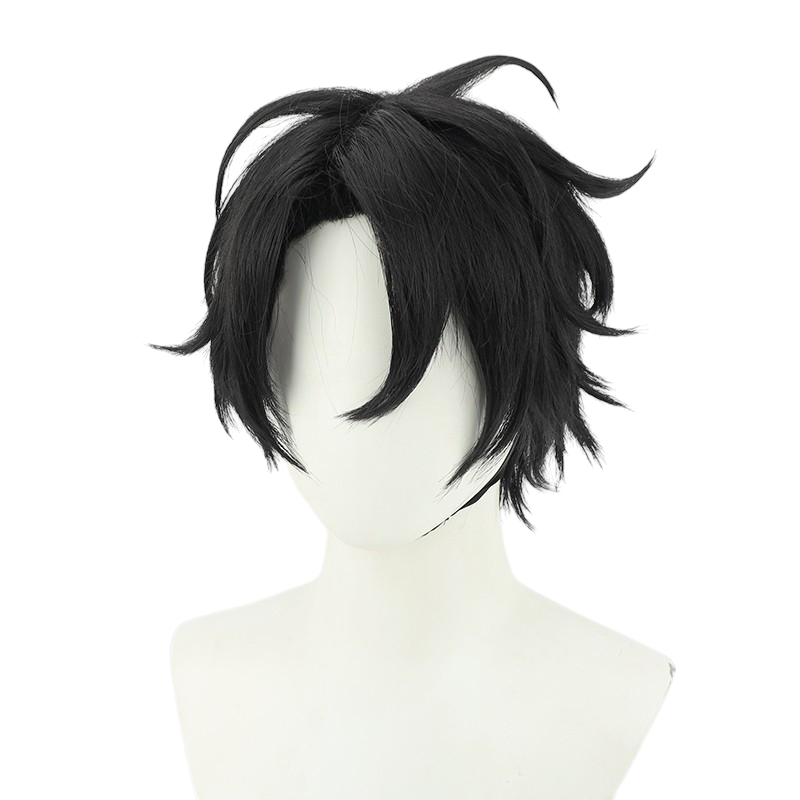 White Smoke Akira Asai Cosplay Wig - Call of the Night (Everyday Black Short) (FEVERCOS)