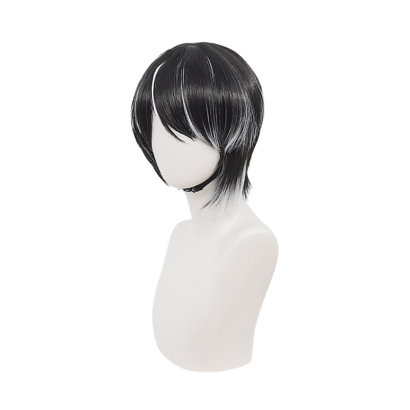 White Smoke Knox (KR ZZZ) Cosplay Wig - (Black/White Highlight Short) (FEVERCOS) Kamen Rider