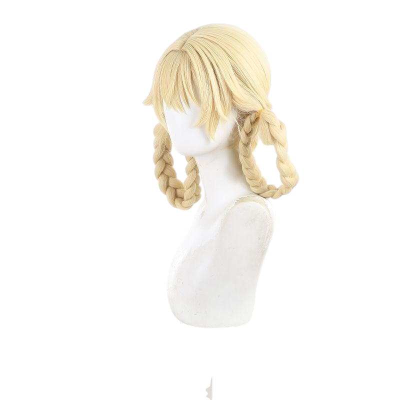 White Smoke Yaxda Cosplay Wig - Genshin Impact (Blonde Twin Braids Scalp) (FEVERCOS)
