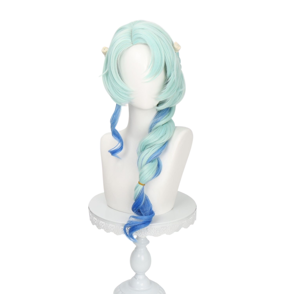 White Smoke Naiad Grace Cosplay Wig - Identity V (Ice Blue Gradient Side Braid) (FEVERCOS)
