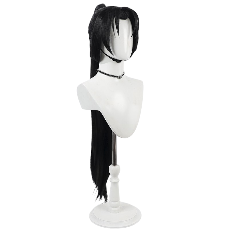 White Smoke Tokiyuki Hojo Cosplay Wig - The Elusive Samurai (Black Ponytail) (FEVERCOS)