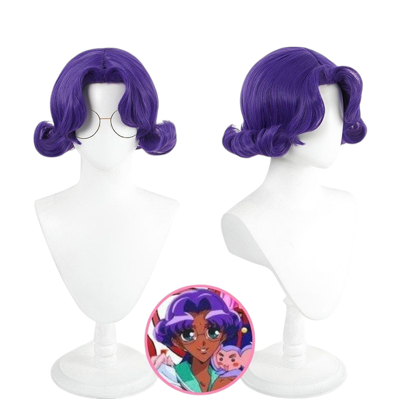 White Smoke Anthy Himemiya Cosplay Wig - Revolutionary Girl Utena (Purple Teased Bangs Scalp) (FEVERCOS)